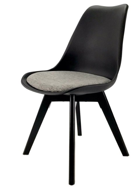 Lugano Krzesło skandynawskie MONZA BLACK Pro SMOKE