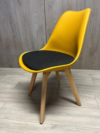 Lugano Krzesło skandynawskie MONZA HONEY BLACK FABRIC V