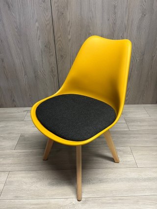 Lugano Krzesło skandynawskie MONZA HONEY BLACK FABRIC V