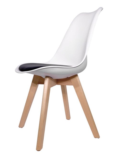 Lugano Krzesło skandynawskie MONZA WHITE - BLACK PU