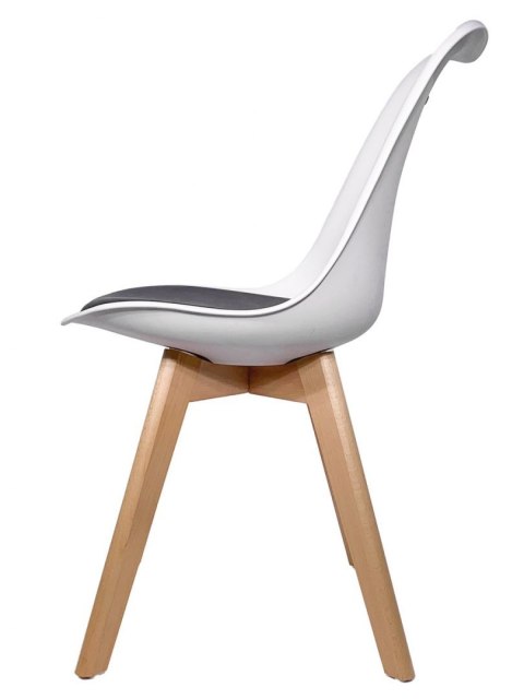 Lugano Krzesło skandynawskie MONZA WHITE - BLACK PU