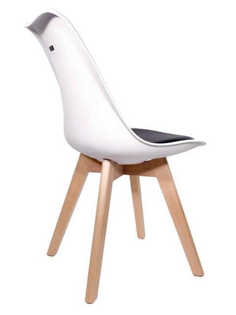 Lugano Krzesło skandynawskie MONZA WHITE - BLACK PU