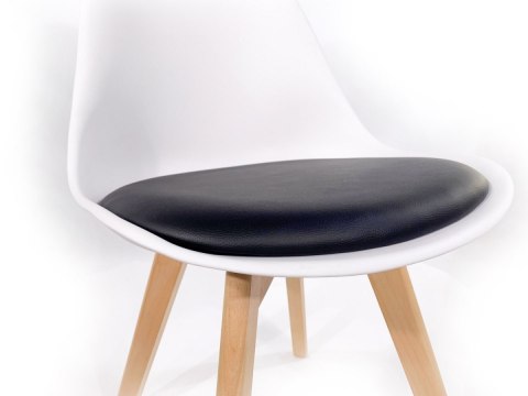 Lugano Krzesło skandynawskie MONZA WHITE - BLACK PU