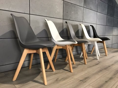 Lugano Krzesło skandynawskie MONZA WHITE - BLACK PU