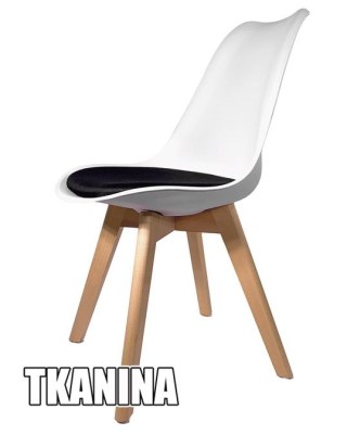Lugano Krzesło skandynawskie MONZA WHITE - Black Fabric II