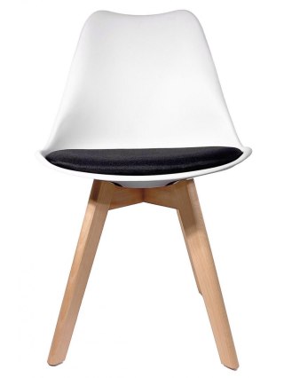 Lugano Krzesło skandynawskie MONZA WHITE - Black Fabric II
