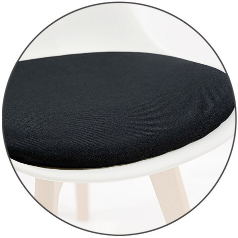 Lugano Krzesło skandynawskie MONZA WHITE - Black Fabric II