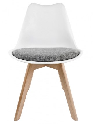 Lugano Krzesło skandynawskie MONZA WHITE - Grey Fabric II
