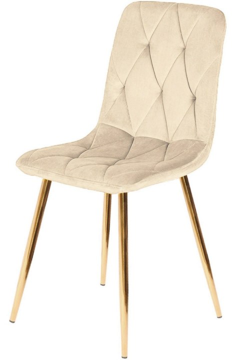 Lugano Krzesło tapicerowane BORGO VELVET BEIGE GOLD II GATUNEK