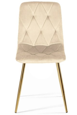 Lugano Krzesło tapicerowane BORGO VELVET BEIGE GOLD II GATUNEK