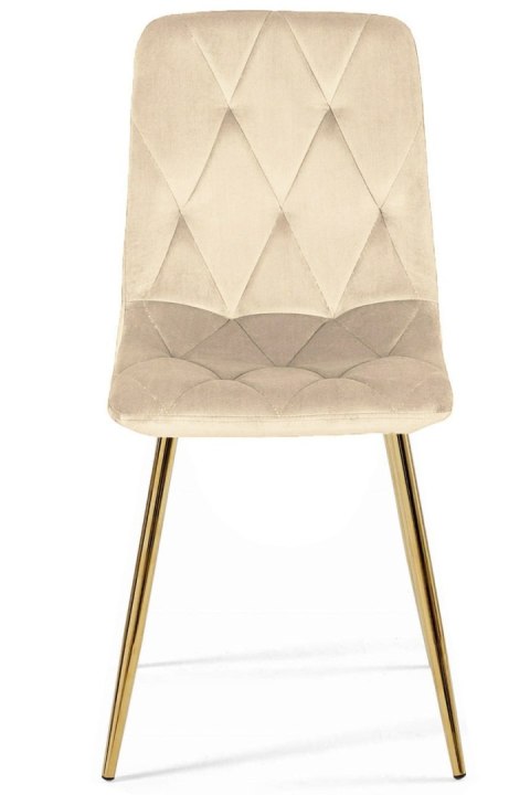 Lugano Krzesło tapicerowane BORGO VELVET BEIGE GOLD II GATUNEK