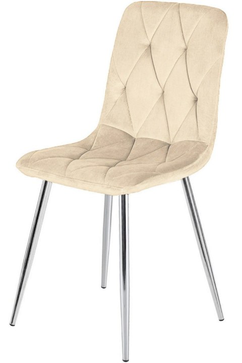 Lugano Krzesło tapicerowane BORGO VELVET BEIGE SILVER