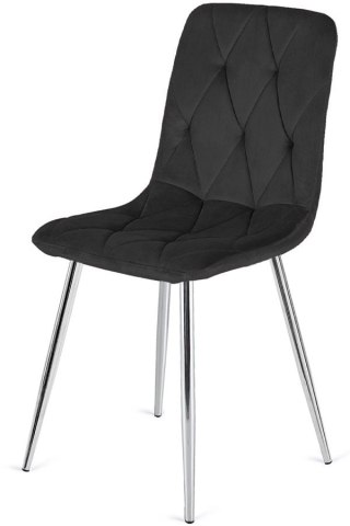 Lugano Krzesło tapicerowane BORGO VELVET BLACK SILVER