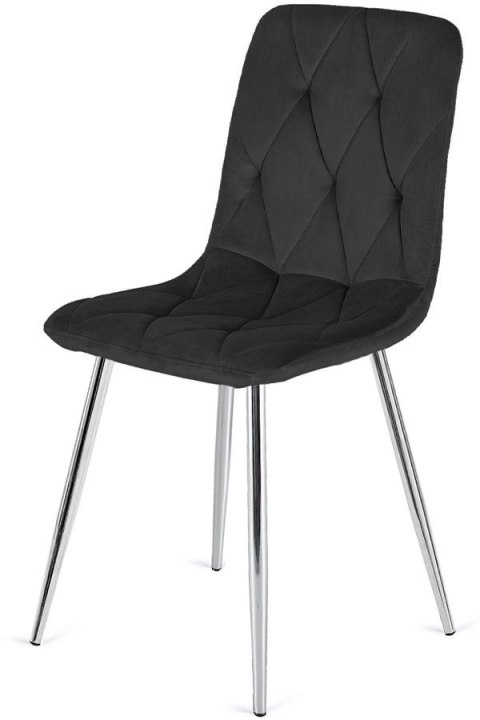 Lugano Krzesło tapicerowane BORGO VELVET BLACK SILVER