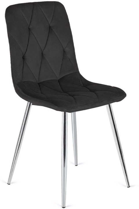 Lugano Krzesło tapicerowane BORGO VELVET BLACK SILVER