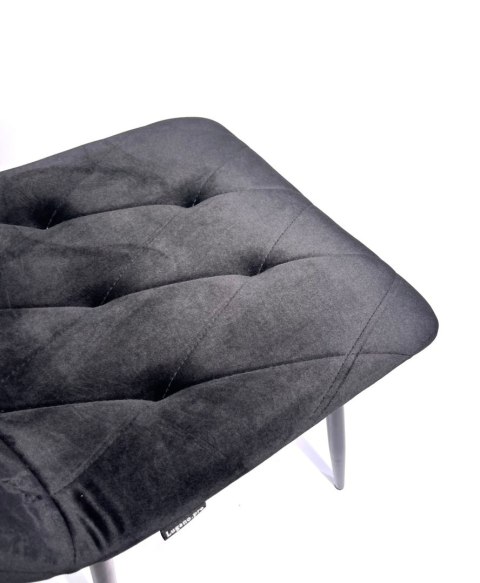 Lugano Krzesło tapicerowane BORGO VELVET BLACK SILVER