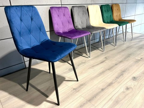 Lugano Krzesło tapicerowane BORGO VELVET BLUE