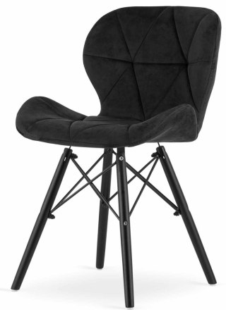 Lugano Krzesło tapicerowane VASTO BLACK VELVET SMOKE