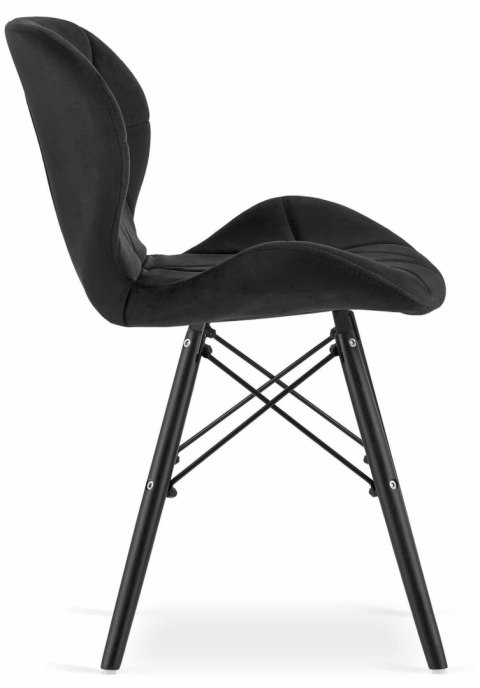 Lugano Krzesło tapicerowane VASTO BLACK VELVET SMOKE