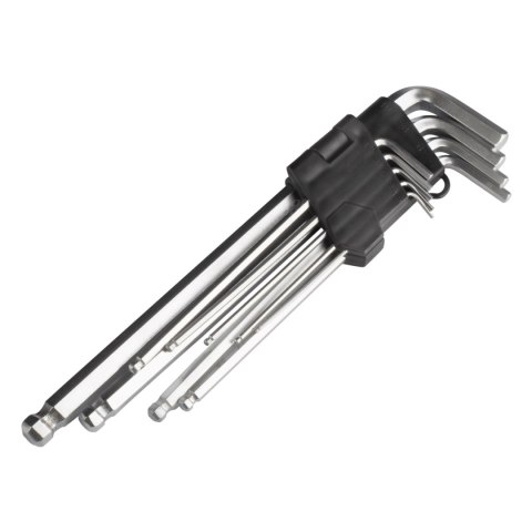 Klucze imbus zestaw kluczy imbusowych długie 230 mm 9 szt. amio-01721