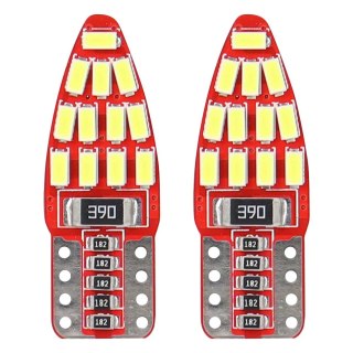 Żarówki led canbus 24smd 3014 t10e w5w boczne white 12v amio-01285