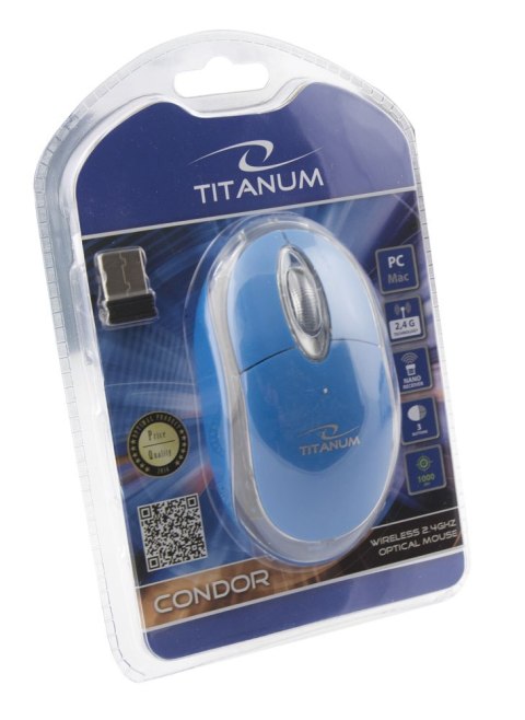 TM120B Mysz bezprzewodowa 2.4GHz 3D optyczna USB Condor niebieska