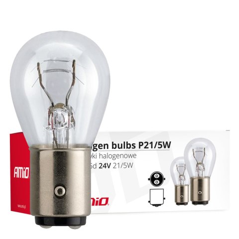 Żarówki halogenowe p21/5w bay15d 24v 21w/5w 10 szt. (e4) amio-01007