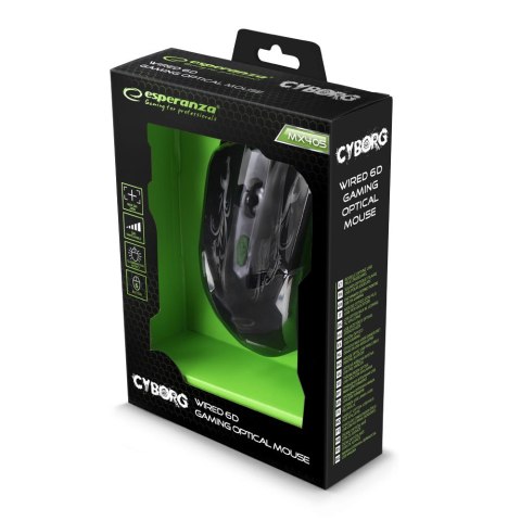 EGM405 Esperanza mysz przewod. gaming led 6d opt. usb cyborg