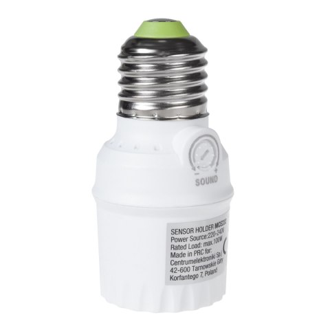 Oprawa żarówki z czujnikiem dźwięku Maclean, E27 z czujnikiem dzwięku, max 100W, Zakres 30dB - 90dB, MCE232