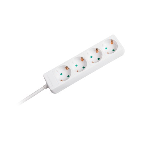 Przedłużacz 4 gniazda 1,5m typu niemieckiego bez przełącznika (3x1,0mm) Rebel biały
