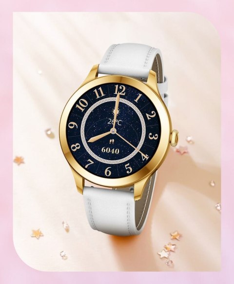 Gravity Smartwatch Gravity Biało Złoty 2 Paski GT25-2 PRO