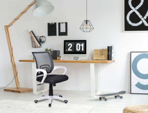 Lugano Fotel obrotowy do biurka VENTO BLACK MILK MESH