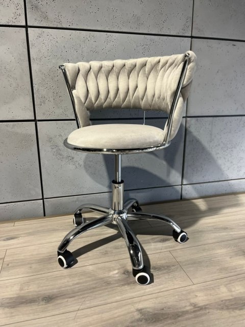 Lugano Krzesło obrotowe warkocz TRECCIA OFFICE GREY VELVET OUTLET