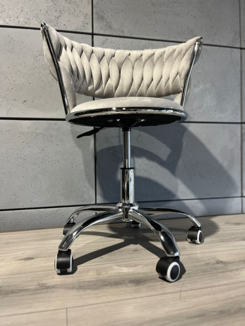 Lugano Krzesło obrotowe warkocz TRECCIA OFFICE GREY VELVET OUTLET