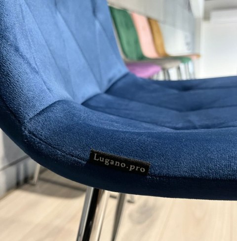 Lugano Krzesło tapicerowane BORGO VELVET BLUE SILVER