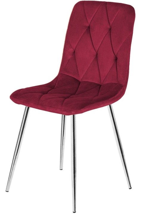 Lugano Krzesło tapicerowane BORGO VELVET BURGUNDY SILVER