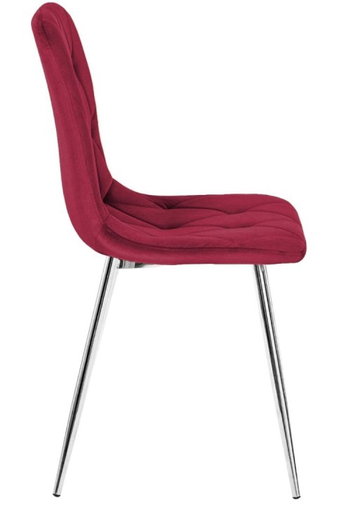 Lugano Krzesło tapicerowane BORGO VELVET BURGUNDY SILVER