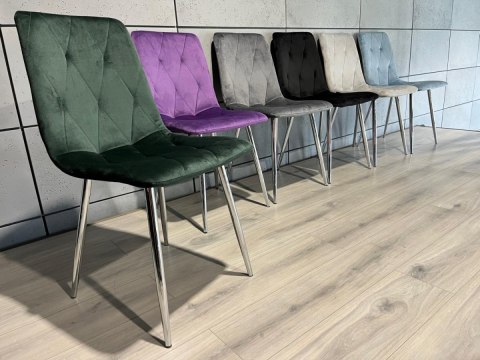 Lugano Krzesło tapicerowane BORGO VELVET GREEN FOREST SILVER