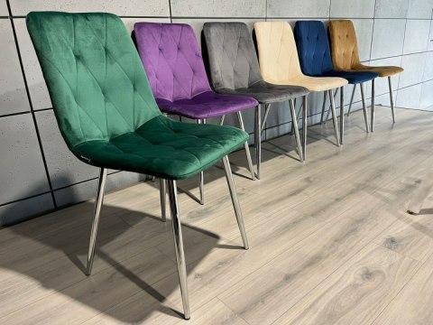 Lugano Krzesło tapicerowane BORGO VELVET GREEN SILVER