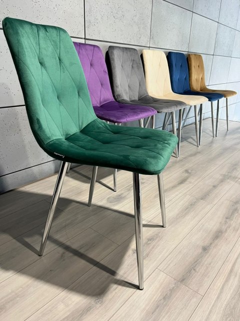 Lugano Krzesło tapicerowane BORGO VELVET GREEN SILVER