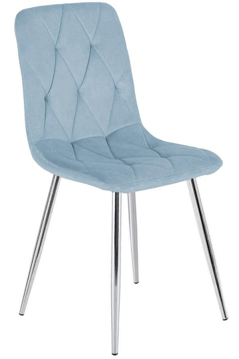 Lugano Krzesło tapicerowane BORGO VELVET LIGHT BLUE SILVER