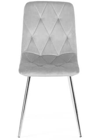 Lugano Krzesło tapicerowane BORGO VELVET LIGHT GREY SILVER