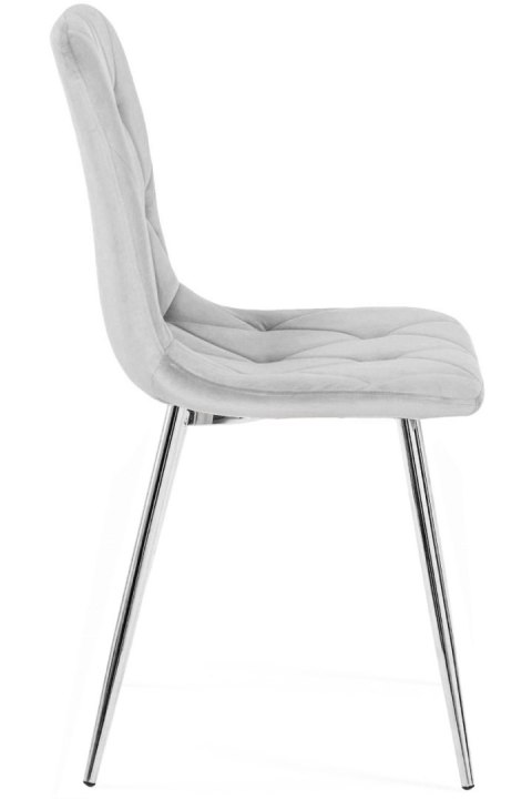 Lugano Krzesło tapicerowane BORGO VELVET LIGHT GREY SILVER