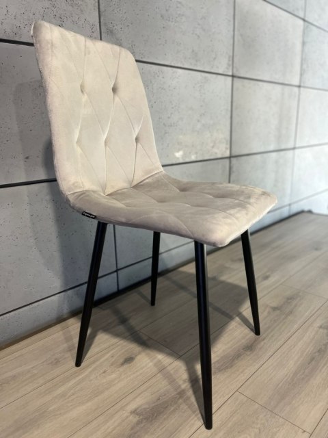 Lugano Krzesło tapicerowane BORGO VELVET LIGHT GREY