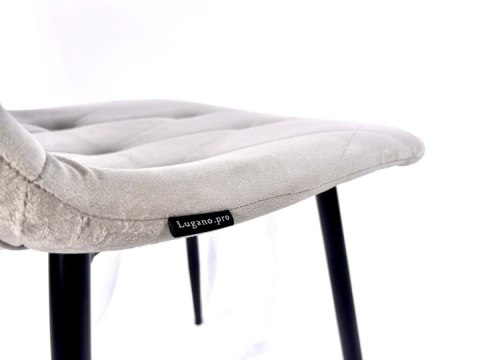 Lugano Krzesło tapicerowane BORGO VELVET LIGHT GREY