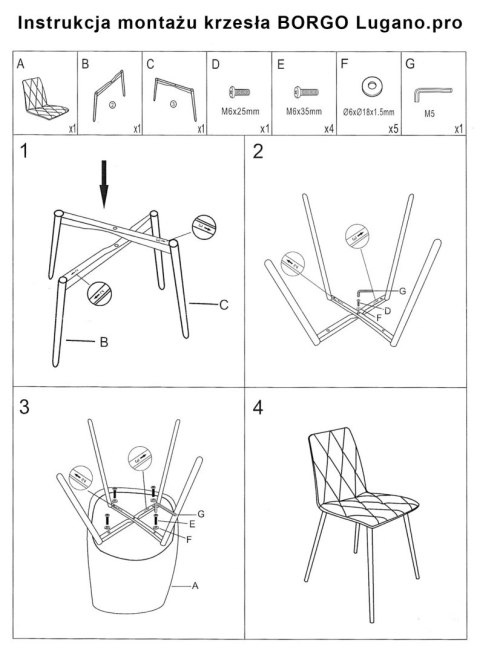 Lugano Krzesło tapicerowane BORGO VELVET LIGHT GREY