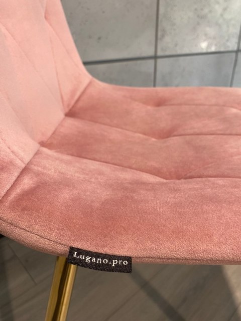 Lugano Krzesło tapicerowane BORGO VELVET PINK GOLD OUTLET