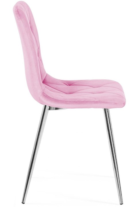 Lugano Krzesło tapicerowane BORGO VELVET PINK SILVER