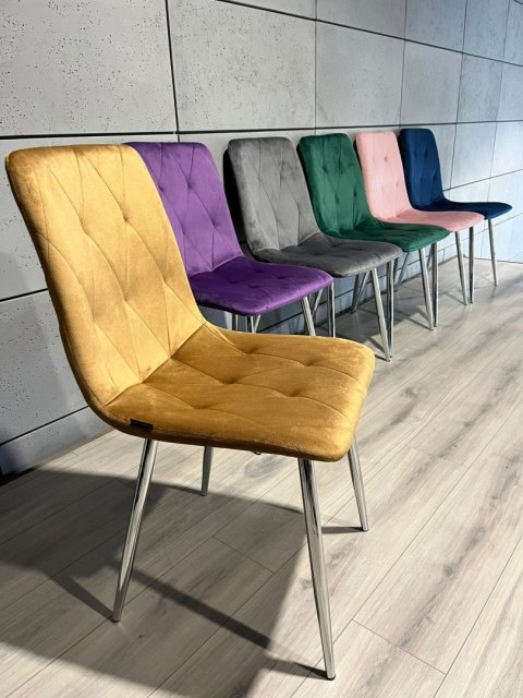 Lugano Krzesło tapicerowane BORGO VELVET TRUFLE SILVER