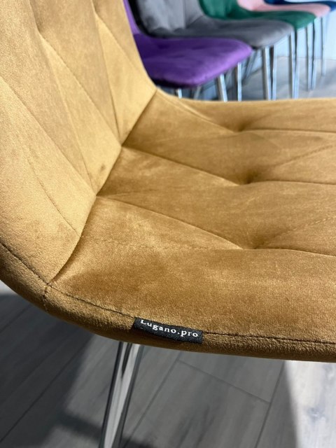Lugano Krzesło tapicerowane BORGO VELVET TRUFLE SILVER